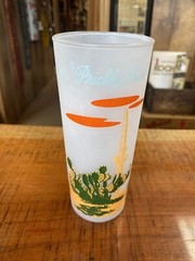 Vintage Anchor Hocking Blakely Oil & Gas Frosted Glass Souvenir Tumbler