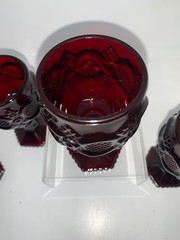 AVON Red Ruby “Cape Cod” VTG Wine Glasses Goblets 1975-1992 4 5/8” set of 4