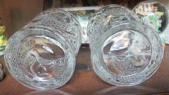 2 Vintage Antique EAPG Glass Whiskey Tumblers-Horn of Plenty aka Comet-Both EXC!
