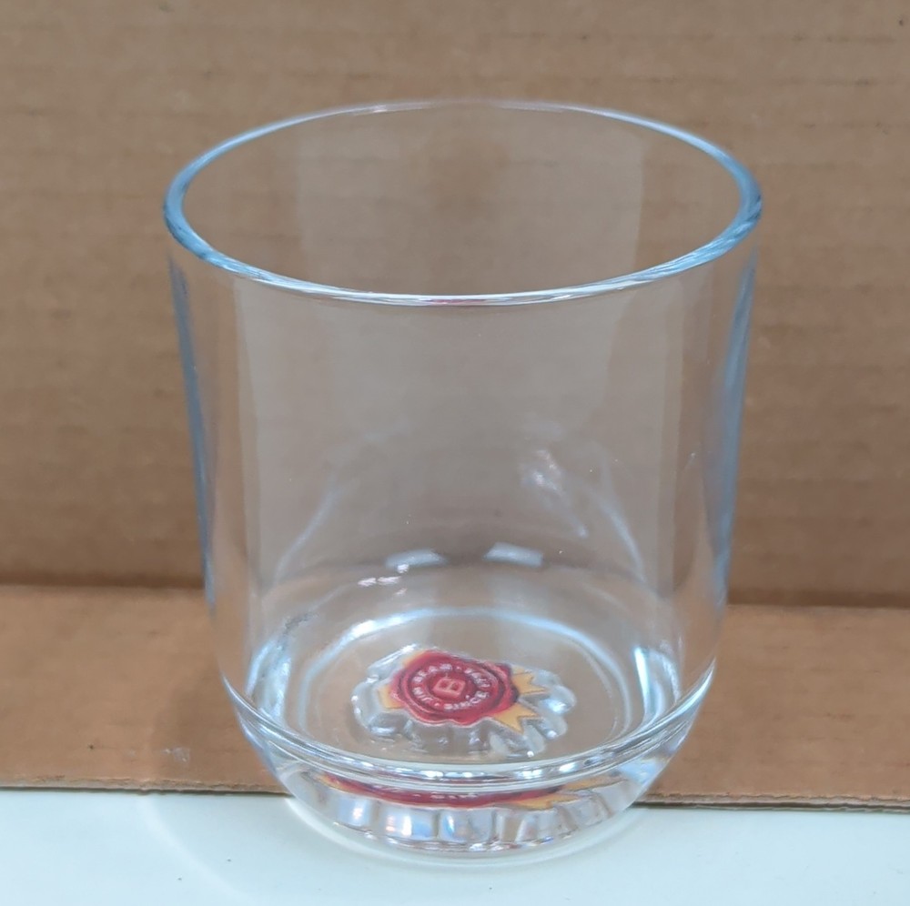 Jim Beam Since 1795 Bourbon Whiskey Rocks Glass Hidden Base Logo Lowball Tumbler