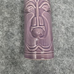 Vintage 2001 Accoutrements Tiki Mug Purple Ceramic 6.5in Barware Polynesian
