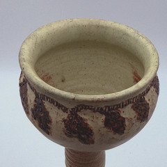 Vintage Pottery Wine Goblet (with lid)