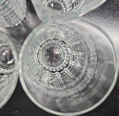 (6) Arcoroc Lancer 10 Oz Tumblers Set Vintage Clear Cut Cristal France Retro Lot