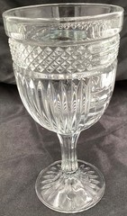 Vintage Libbey Radiant Water Wine Goblets Glasses Set of Two (2) Pressed Glass
