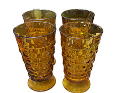 Fostoria Colony Whitehall Harvest Gold Glasses Set of 4