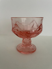 Tiffin Franciscan Vintage Champagne Glass Pink Lotus Flower Sherbet Ice cream