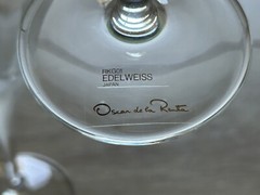 Oscar De La Renta RKG01 Edelweiss Japan Champagne Flute Glass Lot Of 3