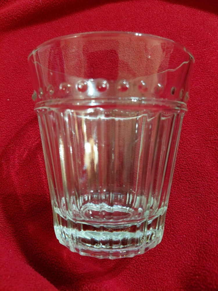 2 Anchor Hocking Olivia Isabella Rocks Glasses Barware 4″ Ribbed & Beaded