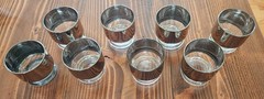Vintage Dorothy Thorpe Style Cocktail Glasses With Platinum Fade Set Of Eight