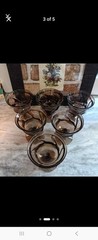 Vintage Fostoria Jamestown Brown Smoky Footed Serbet Glasses 4.25″ T – 14 Avail