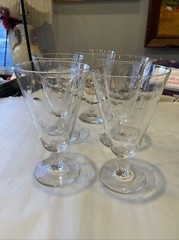 SET OF 5 – Prentiss Nancy LADY HILTON Water/ Tea Glasses Goblets 7.5 In, 1950