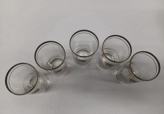 Lot 5 1950’s Vintage Ford Motor Co Logo Highball Whiskey Barware Glasses Antique
