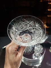 2 Cocktail Glasses American Brilliant Period Cut Glass Crystal Hoare Monarch