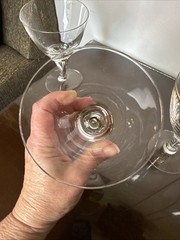 Vtg Skruf Sweden Encased Teardrop Stem Champagne/wine Glasses 6 Oz Set Of 7