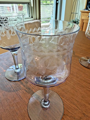 4 TIFFIN FRANCISCAN PURPLE BLUE Goblet Water Glass 6.75” TWILITE TWILIGHT