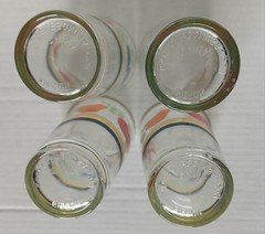4 Vintage Gibson Friut And Striped 12 Oz Glasses