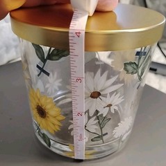 Daisy Glass Jar With Lid Embossed With Daisies Trinket Container
