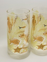 3 MCM Bartlett Collins Under The Sea Highball Tumbler Glasses Cocktail Barware