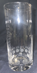 4 Vintage Glass Tumbler with Etched Circle Design 6.25” tall