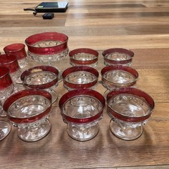 Lot of King’s Crown Ruby Red Glassware & Dishes- 1930-50’s – 21 Pcs