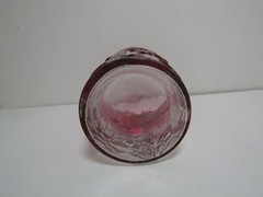 Antique Northwood Rubina Oak Leaf/Acorn Raised Design Glass Tumbler