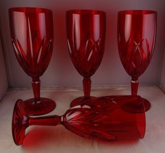 Four Waterford Marquis Red Brookside Iced Tea Glasses – Excellent Condition