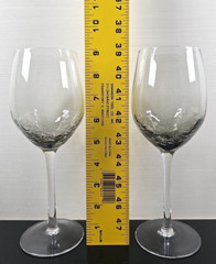 (3) Pier 1 Smoke Crackle White Wine Glasses Set Elegant Clear Drink Stemware Lot