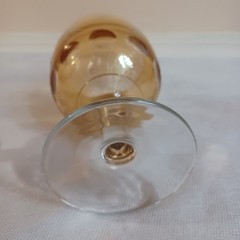Set of 2 Vintage Atomic Bartlett Collins Starburst Drinking Goblets Gold Stars