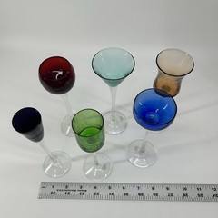 Lot Of 5 Green Orange Purple Blue Pink Stemmed Cordial World Market