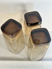 Vintage Libbey Carrington Smokey Topaz Square Highball Tumbler Kitchen Glasses