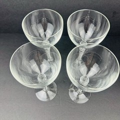 Set 4 Vintage Blefeld Crystal Swirlette Wine Water Glasses air twist swirl Stem