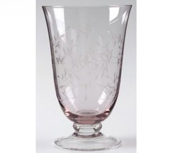 4 ct LENOX Heather Pink Footed Tumblers Glasses Hiball Etched Box 15 oz 6”