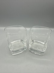 Luigi Bormioli Light & Music Whiskey Rocks Glasses Square 9oz Italy Set/2 NEW