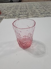 Set of 8 MORGANTOWN Glass SENECA Pink Crinkle DRIFTWOOD 4 inches tall