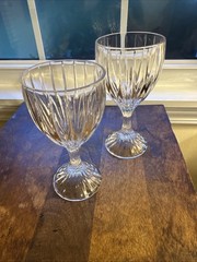 Mikasa Park Lane Crystal set One Water Goblet One Wine Glass Excellent Condition