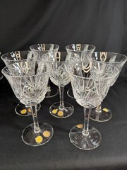 Set of 5 Bleikristall Nachtman Cherrywood crystal wine glasses