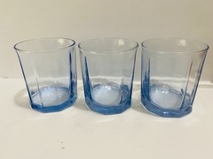 Vintage Anchor Hocking Reflections Ice Blue Glassware Set 10oz Rocks Glass
