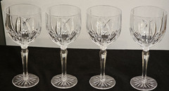 4 Waterford MARQUIS Brookside Wine Water Goblets Crystal 8 5/8″ VG