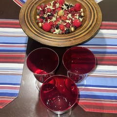 LENOX HOLIDAY GEMS RUBY RED WINE/WATER GOBLETS SET OF 3