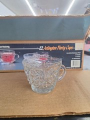 Anchor Hocking 12 Arlington Party Cups 6 Oz Clear Glass Vintage Style