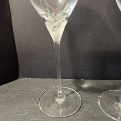 2 MILLER ROGASKA LAURA WINE GLASS, Frosted Blown Crystal, 10 1/4” signed