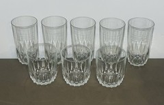 Lot of 8 Vintage Luminarc France Clear Crystal Highballs & Tumblers Glasses