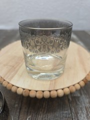 4 Pc Mid-Century Modern Queen’s Lusterware Silver Fade Lowball Glass Set