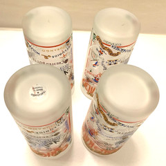 Vintage Colorado Glass Set 4 Cocktail Bar Cart Apres Ski Lodge MCM MOD Lodge