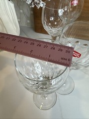 Set of (4) Svend Jensen Empress Clear 8 5/8” Claret Wine Goblets Glasses