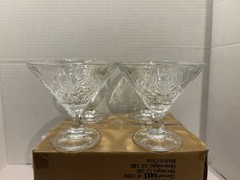 4 Shannon By Godinger Dublin Crystal Martini Glasses Goblets