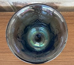 Vintage Indiana HARVEST GRAPE Blue Iridescent Carnival Glass 8 Oz Water Goblet