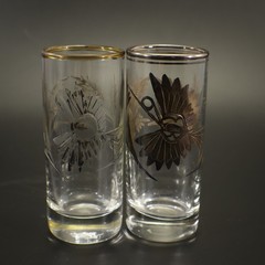 Peruvian Sterling Silver Overlay SHOT GLASSES Ax & Wheat set of 6 Barware
