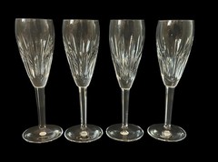 WATERFORD CRYSTAL Carina Fluted Champagne Glasses 8 1/2″. Set of 4