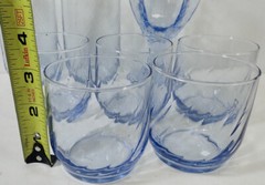 Variety Lot (8) Vintage Mid Century Aqua Blue Colored Retro Bar Glasses